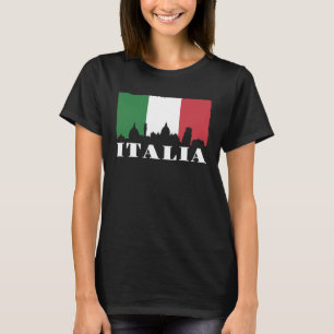 Camiseta Vintage Itália Bandeira Itália Skyline Men Wome