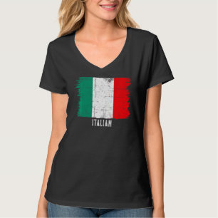 Camiseta Vintage Itália Bandeira Raízes Italianas para Home