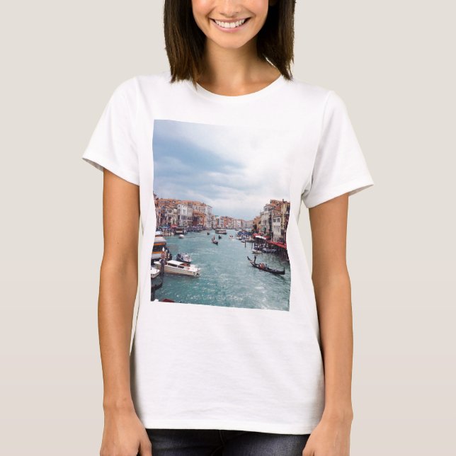 Camiseta Vintage Itália Canal de Veneza Foto (Frente)