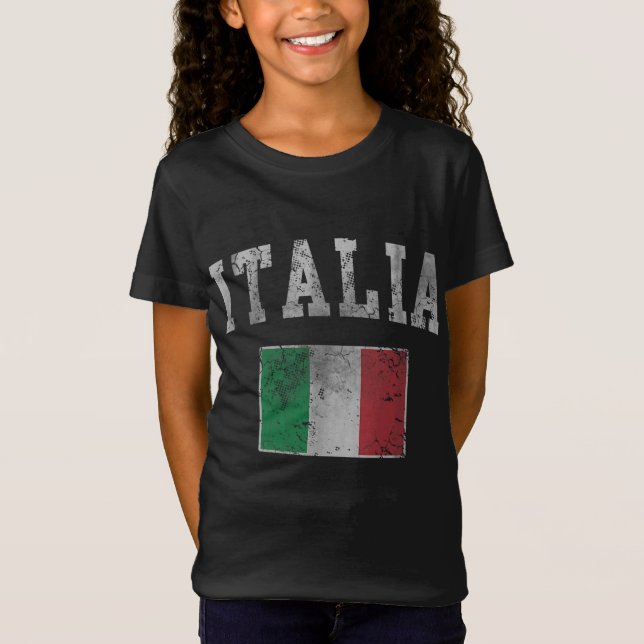 Camiseta Vintage Italia Italiana Flag Itália Italiano (Frente)