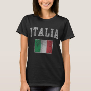 Camiseta Vintage Italia Italiana Flag Itália Italiano