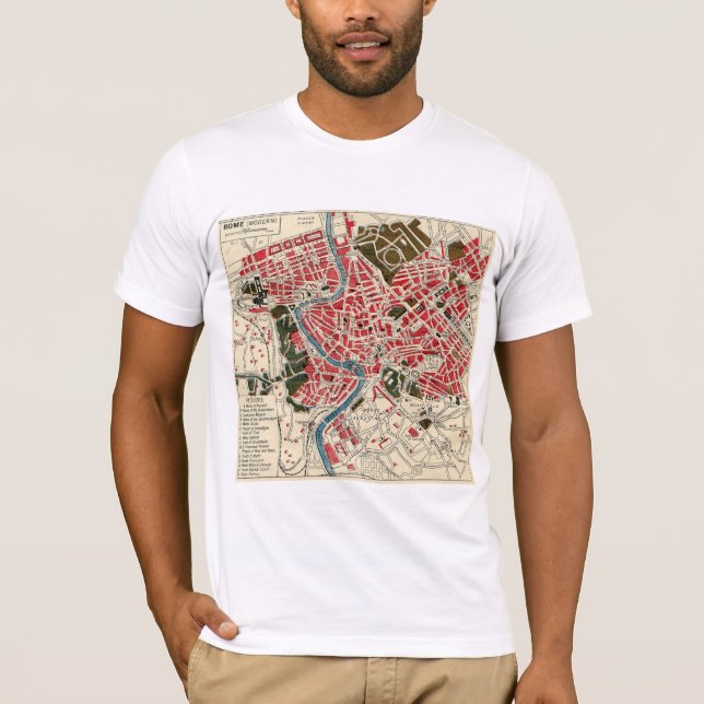 Camiseta Vintage Itália Mapa Roma (Frente)