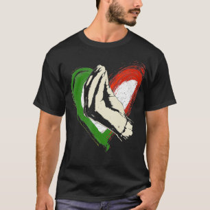 Camiseta Vintage Italiana Flag Heart Italy Love Mand Gestur