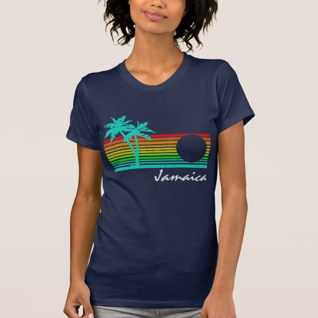 Camiseta Vintage Jamaica - design afligido (Frente)