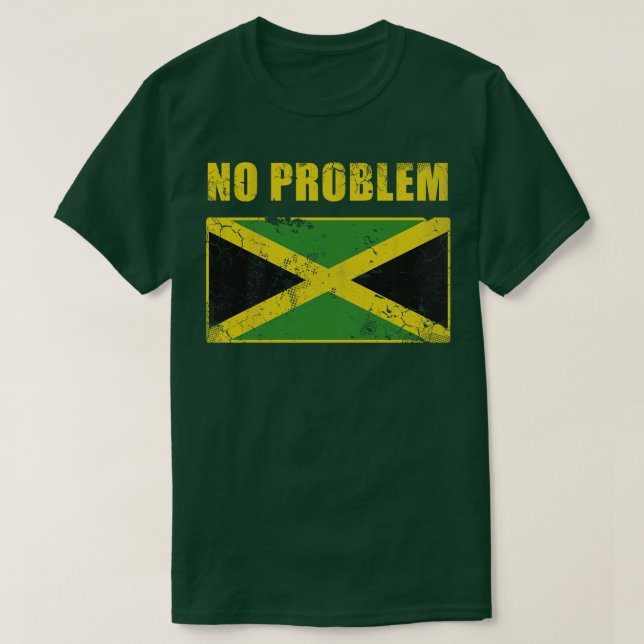 Camiseta Vintage Jamaica No Problem Jamaican Flag (Frente do Design)