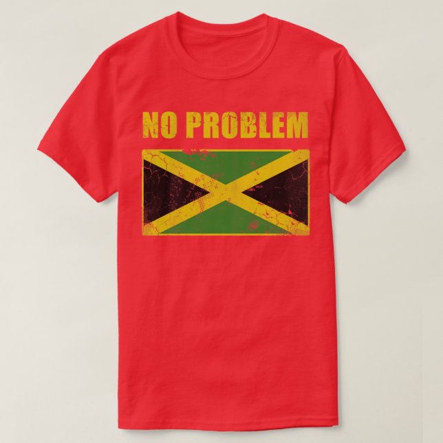 Camiseta Vintage Jamaica No Problem Jamaican Flag (Frente do Design)