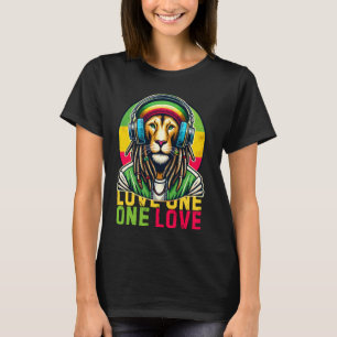 Camiseta Vintage Jamaican One Love Rasta Fones de ouvido sã