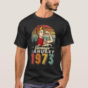 Camiseta Vintage Janeiro de 1973 50º aniversário 50 anos
