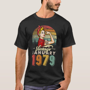 Camiseta Vintage Janeiro de 1979 44 Aniversário de 44 anos
