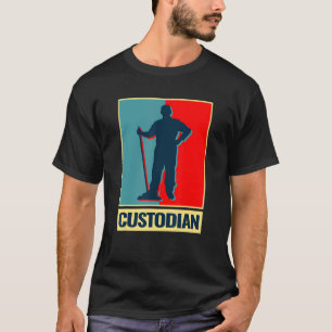 Camiseta vintage janitor zelador guardião Janitorial para