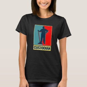 Camiseta vintage janitor zelador guardião Janitorial para