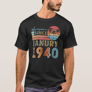 Camiseta vintage janury 1940 92 anos 82 anos