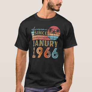 Camiseta vintage janury 1966 92 anos 56 anos