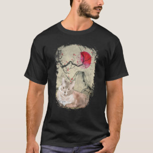 Camiseta Vintage Japan Cat Woodblock