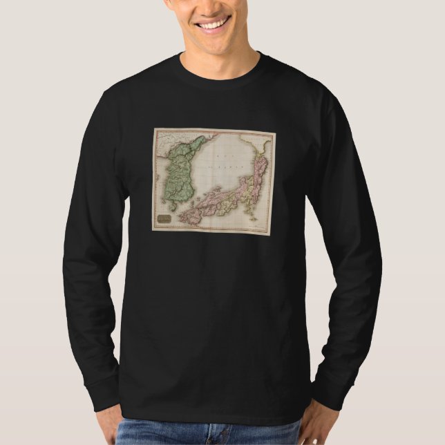 Camiseta Vintage Japan & Korea Map 1809 (Frente)