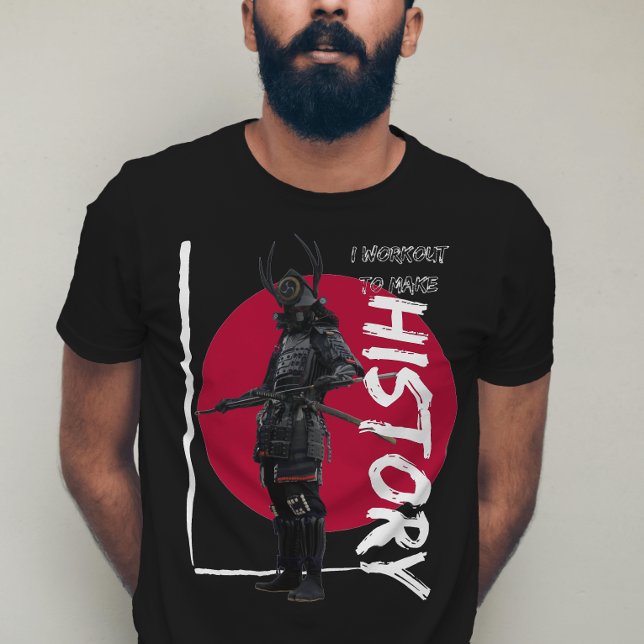 Camiseta Vintage japanês samurai warrior red sun (Criador carregado)