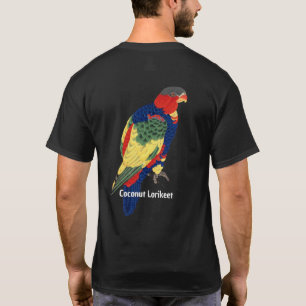 Camiseta Vintage Japonês Bird Art Coconut Lorikeet