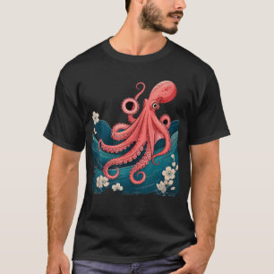 Camiseta Vintage Japonês Polvo Flor de Cerejeira Retro