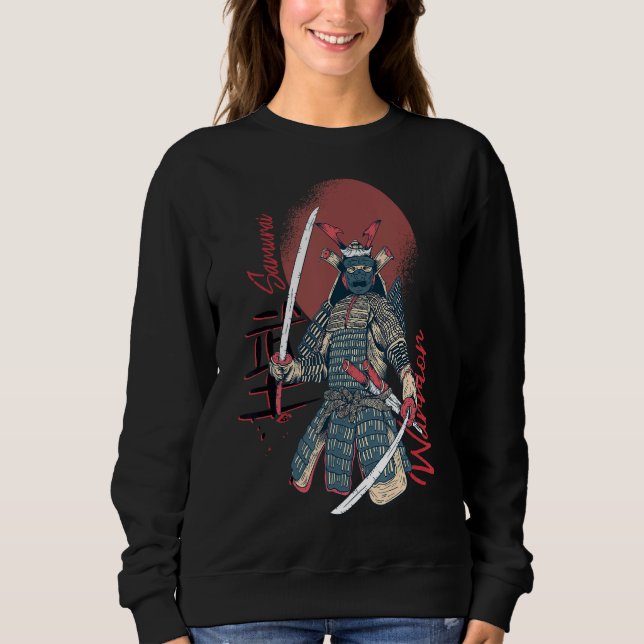 Camiseta Vintage Japonês Samurai Bushido Warrior segurando (Frente)