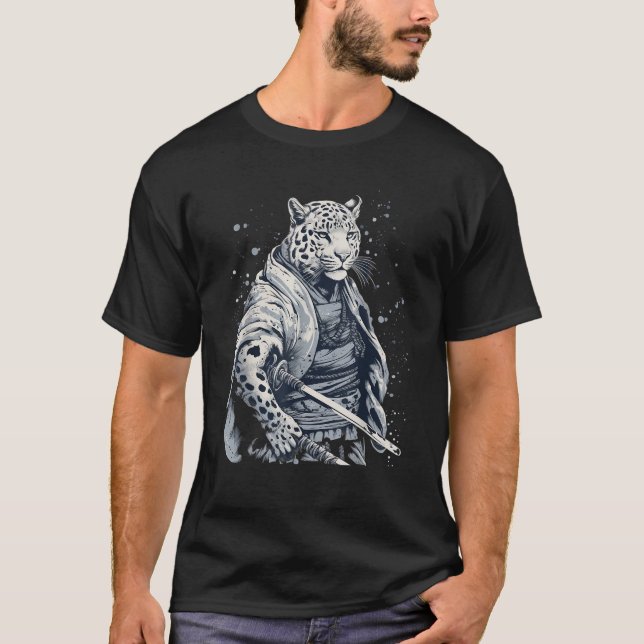 Camiseta Vintage Japonês Samurai Snow Lepard T Shirt (Frente)