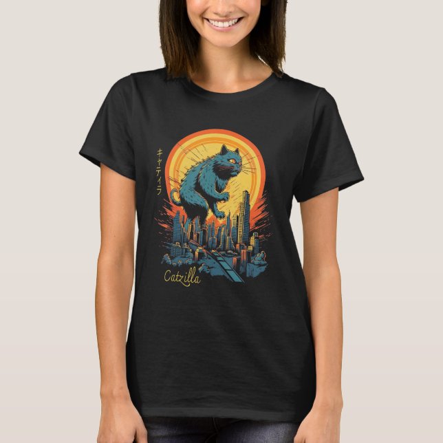 Camiseta Vintage Japonês Sunset Catzilla 2 (Frente)
