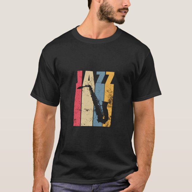 Camiseta Vintage Jazz Saxofone Gift (Frente)