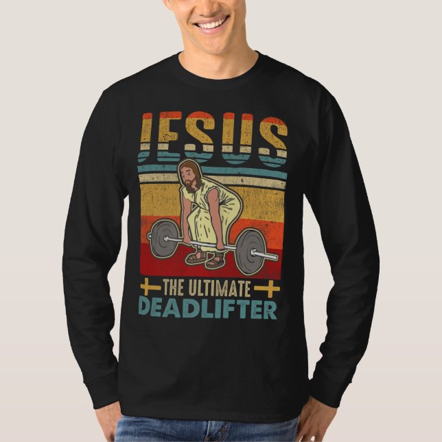 Camiseta Vintage Jesus, O Último Funny Workou (Frente)
