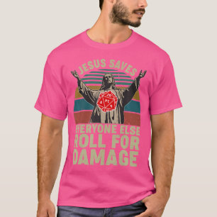 Camiseta Vintage Jesus Salva Todos Os Outros Rolos Por Dano