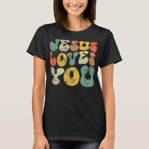 Camiseta Vintage Jesus Te Ama Jesus Cristo Homens Cristãos
