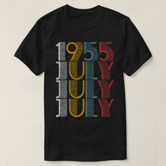 Camiseta Vintage julho 1955 Birthday Gifts Men Women (Frente do Design)