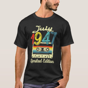 Camiseta Vintage julho de 1947 Cassette Tape 74th Aniversár