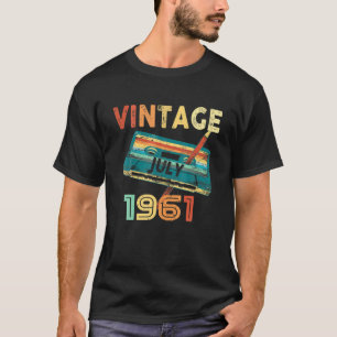 Camiseta Vintage julho de 1961 Music Cassette60th Birthday 