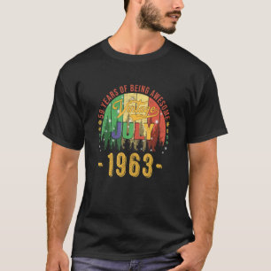 Camiseta Vintage julho de 1963 59 anos 59 anos Awesom de an