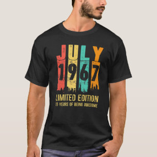 Camiseta Vintage julho de 1967 55 anos 55 anos