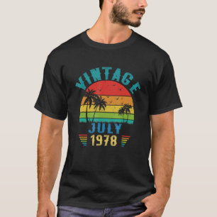 Camiseta Vintage julho de 1978 44 Aniversário 44 anos