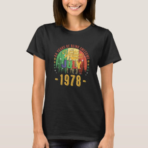 Camiseta Vintage Julho de 1978 Awesom, 44 de Aniversário de
