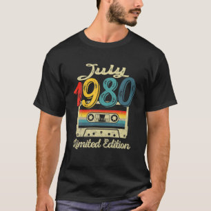 Camiseta Vintage julho de 1980 Cassette Tape 41Rua Aniversá