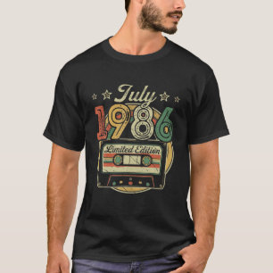 Camiseta Vintage Julho De 1986 Cassette Tape 35º Aniversári