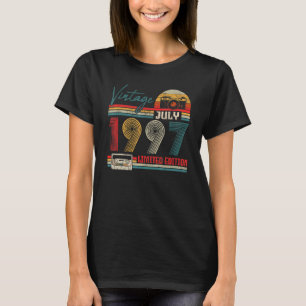 Camiseta Vintage julho de 1997 25 Birthday Roupa de 25 Anos