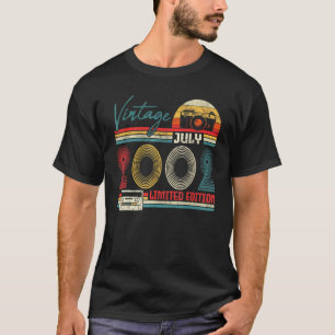 Camiseta Vintage julho de 2002 19 Aniversário Roupa de 19 a