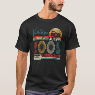 Camiseta Vintage julho de 2005 17th Birthday Roupa 17 Anos 