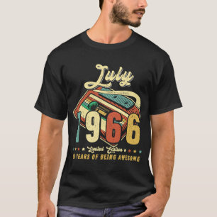 Camiseta Vintage JULY 1966 Feito em 1966 54 anos 54 anos
