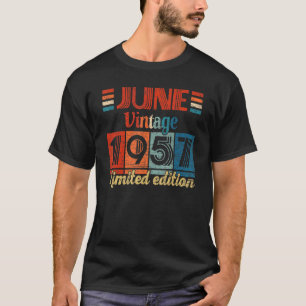 Camiseta Vintage June 1957 65th Birthday 65 Year Old