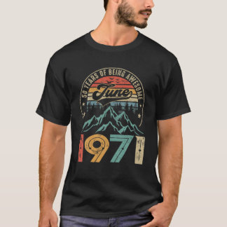Camiseta Vintage June 1971 Retro 50Th Bday Distressou 50 Ye