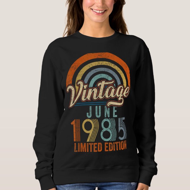 Camiseta Vintage June 1985 37th Birthday (Frente)