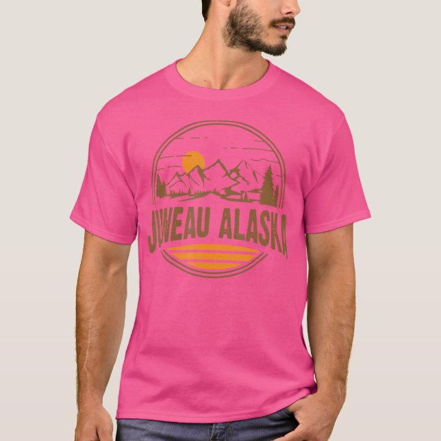 Camiseta Vintage Juneau Alaska Mountain Hiking Souvenir (Frente)