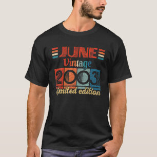 Camiseta Vintage Junho De 2003 19º Aniversário Oferece 19 A