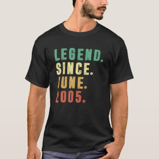 Camiseta Vintage Junho De 2005 Retro 16 Anos 16 Anos Aniver