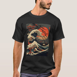 Camiseta Vintage Kanagawa Japonês O Excelente Wave Cherry B