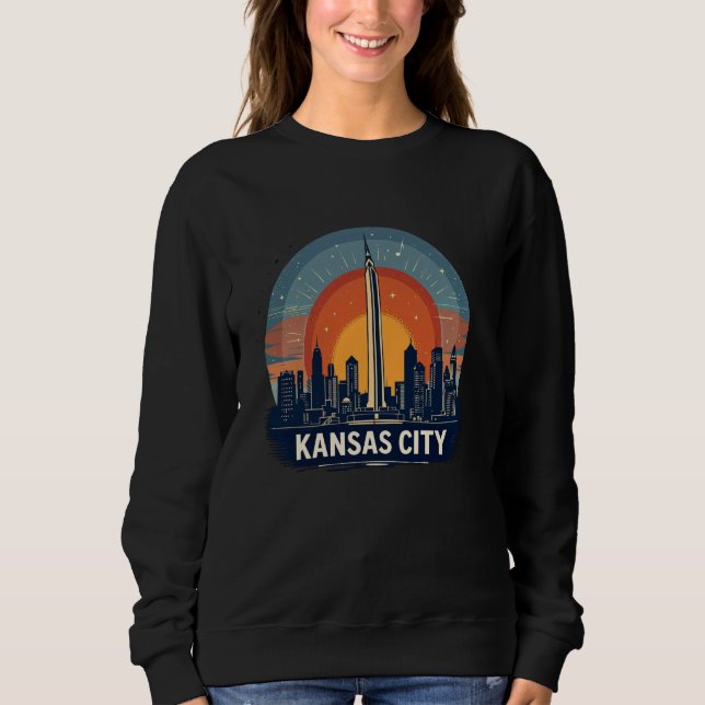 Camiseta Vintage Kansas City Missouri Sunset Skyline Citysc (Frente)